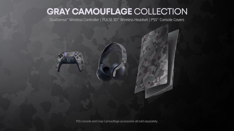 PlayStation 5 Gray Camouflage Accessories Coming This Fall